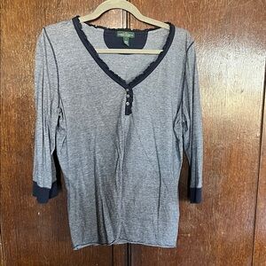 Ralph Lauren Navy and white Striped Top